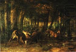 Spring Rutting;Battle of Stags, Gustave Courbet